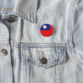 Taiwanese vlag ronde button 3,2 cm (In situ)