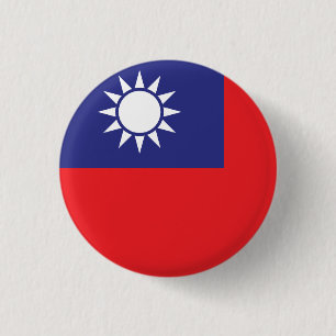 Taiwanese vlag ronde button 3,2 cm