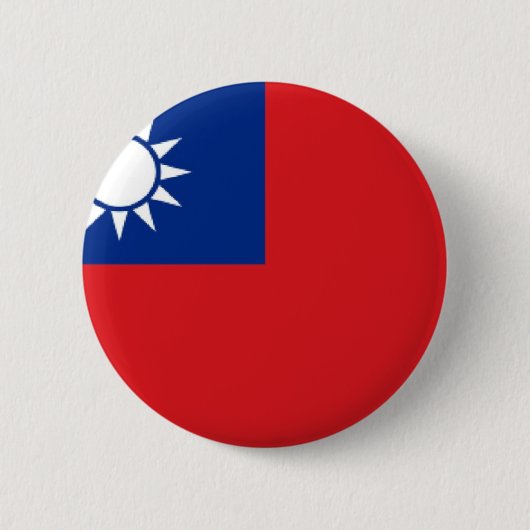 Taiwanese vlag ronde button 5,7 cm (Voorkant)