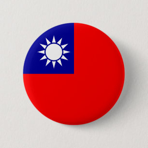 Taiwanese vlag ronde button 5,7 cm