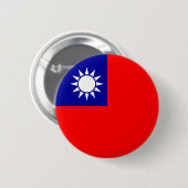 Taiwanese vlag ronde button 5,7 cm (Voorkant /achterkant)