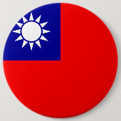 Taiwanese vlag ronde button 6,0 cm (Voorkant)