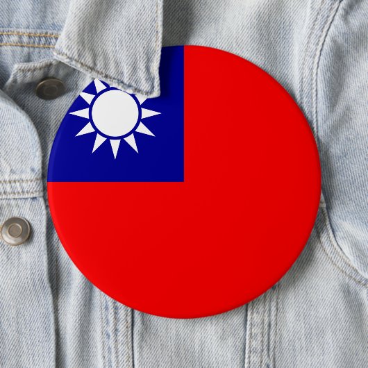 Taiwanese vlag ronde button 6,0 cm (In situ)