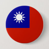Taiwanese vlag ronde button 7,6 cm (Voorkant)