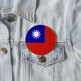 Taiwanese vlag ronde button 7,6 cm