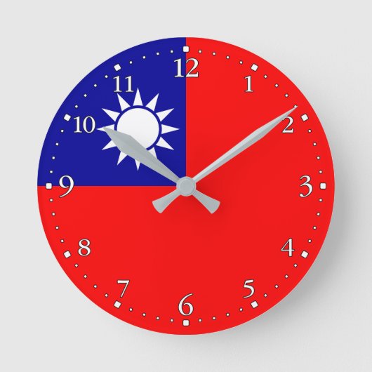 Taiwanese vlag ronde klok (Voorkant)