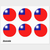 Taiwanese vlag ronde sticker (Vel)