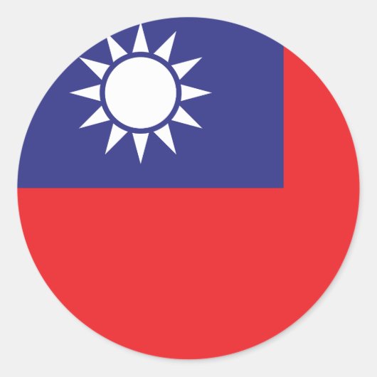Taiwanese vlag ronde sticker (Voorkant)