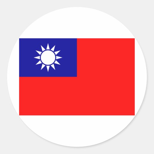 Taiwanese vlag ronde sticker (Voorkant)