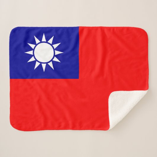 Taiwanese vlag sherpa deken (Voorkant (horizontaal))