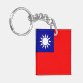 Taiwanese vlag sleutelhanger (Voorkant Links)