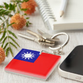 Taiwanese vlag sleutelhanger (Voorkant Rechts)