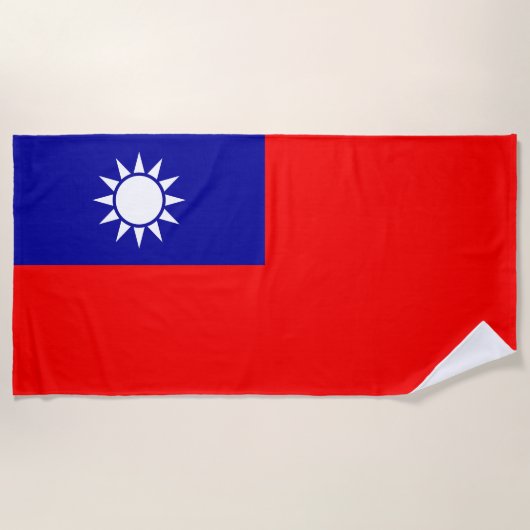 Taiwanese vlag strandlaken (Voorkant)