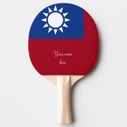 Taiwanese vlag tafeltennisbatje (Voorkant)