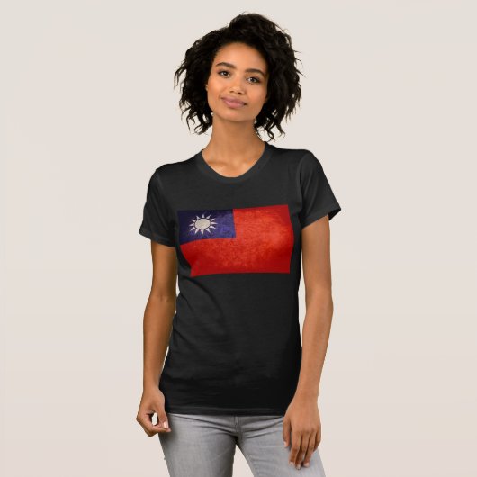 Taiwanese vlag; Taiwanees; 台灣 T-shirt (Voorkant volledig)