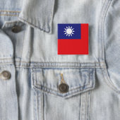 Taiwanese vlag vierkante button 5,1 cm (In situ)