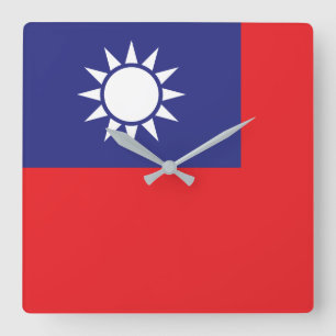 Taiwanese vlag vierkante klok