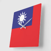 Taiwanese vlag vierkante klok (Hoek)