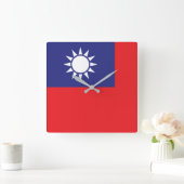 Taiwanese vlag vierkante klok (Huis)
