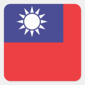 Taiwanese vlag vierkante sticker (Voorkant)
