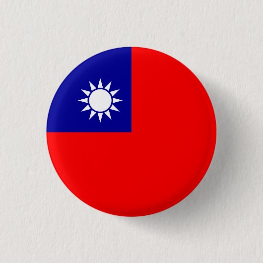 Taiwanese vlag, Vlag van Taiwan Ronde Button 3,2 Cm (Voorkant)