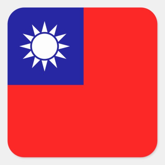 Taiwanese vlag, Vlag van Taiwan Vierkante Sticker (Voorkant)