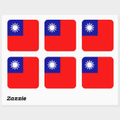 Taiwanese vlag, Vlag van Taiwan Vierkante Sticker (Vel)