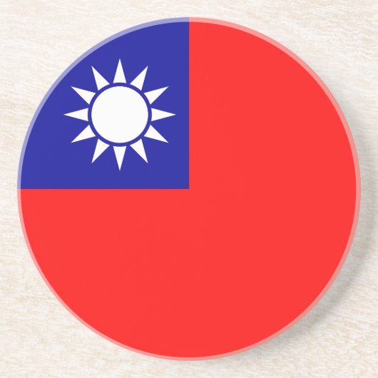 Taiwanese vlag zandsteen onderzetter (Voorkant)