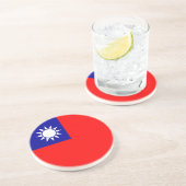 Taiwanese vlag zandsteen onderzetter (Zijkant)