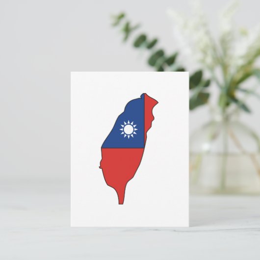 Taiwanese vlaggenkaart briefkaart (Staand voorkant)