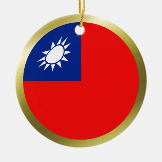 Taiwanese vlagornament keramisch ornament (Voorkant)