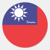 Taiwanese vlagpatriotten, vakantie/sport ronde sticker (Voorkant)