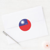 Taiwanese vlagpatriotten, vakantie/sport ronde sticker (Envelop)
