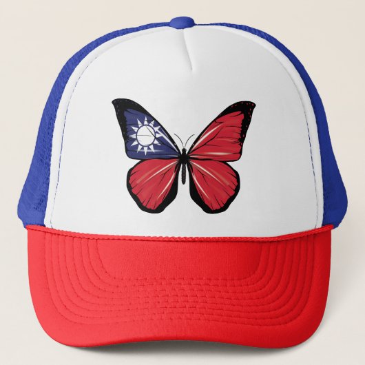 Taiwanese vlindervlag trucker pet (Voorkant)