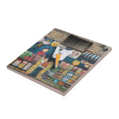 Taiwanese winkelmuurschildering tegeltje (Zijkant)