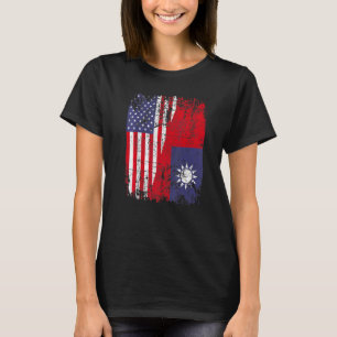 Taiwanese wortels half Amerikaanse vlag Usa Taiwan T-shirt