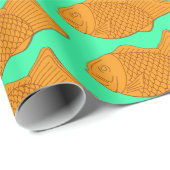 Taiyaki Fish Snack Japanese Food Themed Cadeaupapier (Rol Hoek)