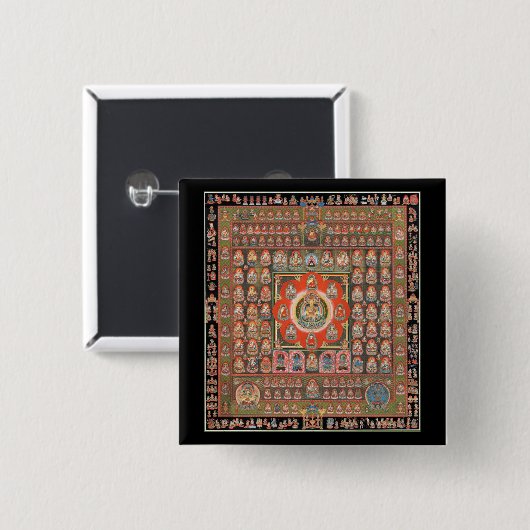 Taizokai Mandala Vierkante Button 5,1 Cm (Voorkant /achterkant)