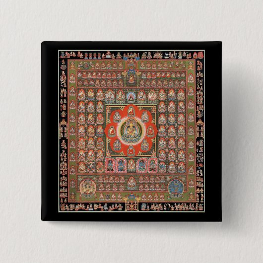 Taizokai Mandala Vierkante Button 5,1 Cm (Voorkant)