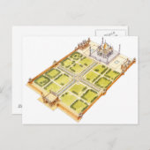 Taj Mahal. Adra India. Tomb en tuinen Briefkaart (Voorkant / Achterkant)