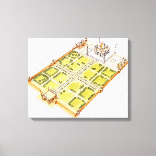 Taj Mahal. Adra India. Tomb en tuinen Canvas Afdruk (Voorkant)