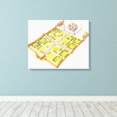 Taj Mahal. Adra India. Tomb en tuinen Canvas Afdruk (Insitu (Houten vloer))