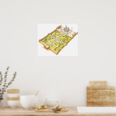 Taj Mahal. Adra India. Tomb en tuinen Poster (Keuken)