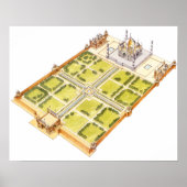 Taj Mahal. Adra India. Tomb en tuinen Poster (Voorkant)