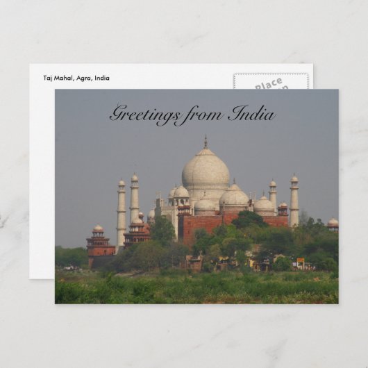 taj mahal afstand briefkaart (Voorkant / Achterkant)