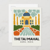 Taj Mahal Agra India abstracte reizen bloemsierkun Briefkaart (Voorkant / Achterkant)