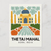 Taj Mahal Agra India abstracte reizen bloemsierkun Briefkaart (Voorkant)