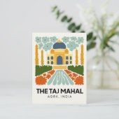 Taj Mahal Agra India abstracte reizen bloemsierkun Briefkaart (Staand voorkant)