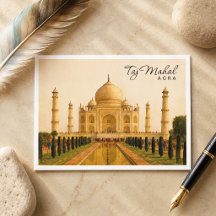 Taj Mahal Agra India Aquarel Reis