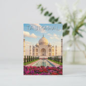 Taj Mahal Agra India Bloemen Briefkaart (Staand voorkant)